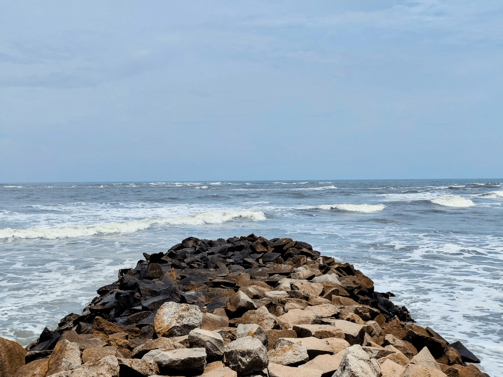 A scenic view from Thirumullavaram Beach.