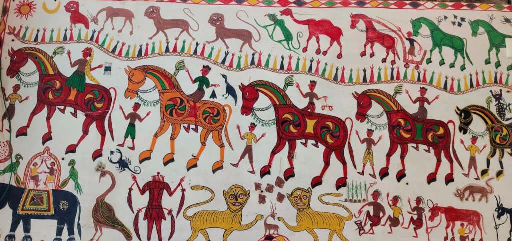 Paintings exhibited at the 8 Point Art Cafe. 