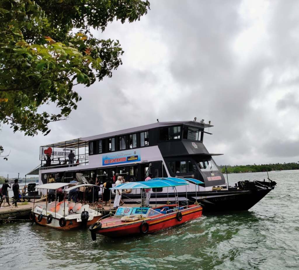 See Ashtamudi, a government run ferry service to Sambranikodi