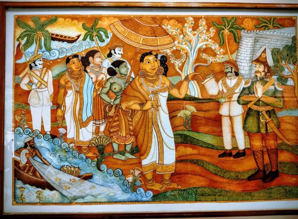 Anjengo Fort -  Mural Painting at Sree Chithra Enclave, Palayam, Trivandrum.