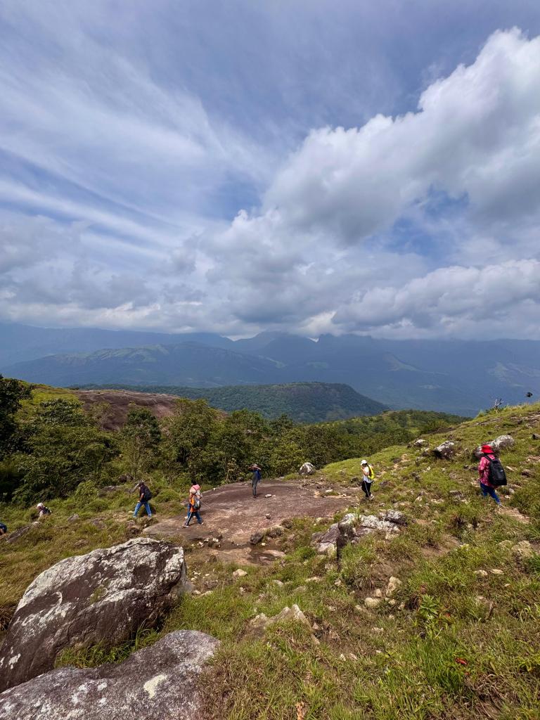 Kathirmudi trek - rock hills and boulders - trekkers in action