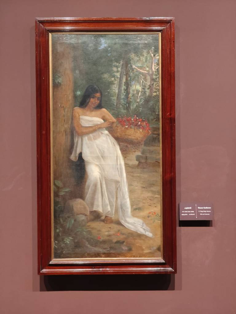 A Flower Gatherer, a Painting by Ravi Varma