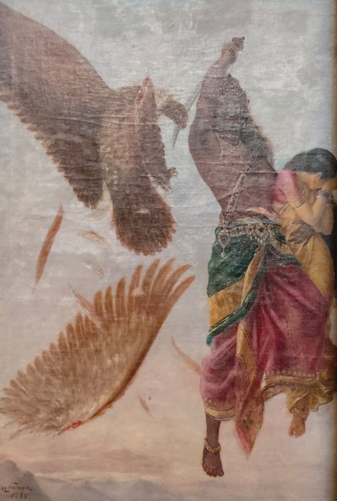 Jatayu Vadham, a painting by Raja Ravi Varma
